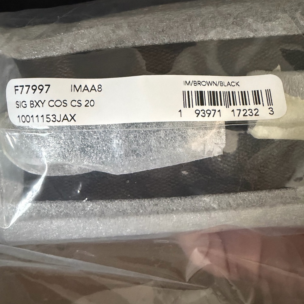 COACH Signature Boxy Cosmetic Case 20 Brown/Black - Picture 5 of 9